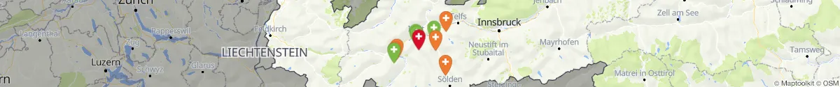 Kartenansicht für Apotheken-Notdienste in der Nähe von Karrösten (Imst, Tirol)